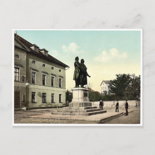The Schiller and Goethe Monument, Weimar, Thüringi Briefkaart (Voorkant)