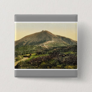 The Schneekoppe, with Kammpartie, Riesengebirge, G Vierkante Button 5,1 Cm