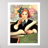 "The Scholar" door Jessie Willcox Smith Poster (Voorkant)