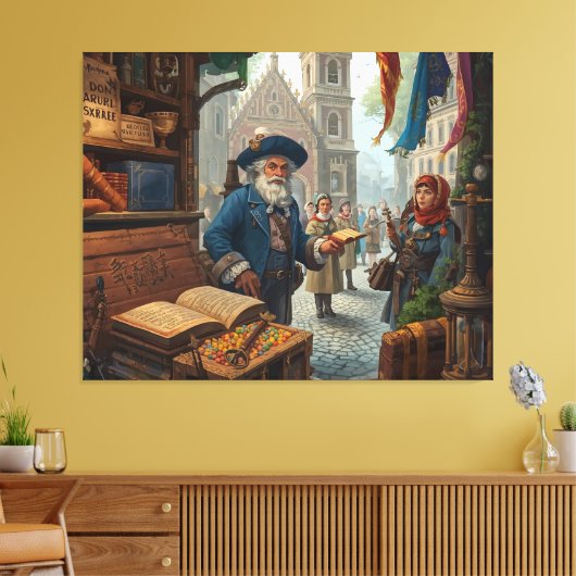 The Scholar’s Market Canvas Afdruk (Insitu (Woonkamer))