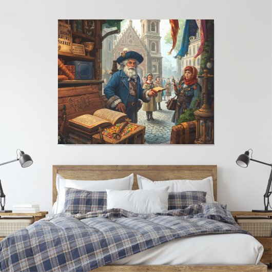 The Scholar’s Market Canvas Afdruk (Insitu (Slaapkamer))