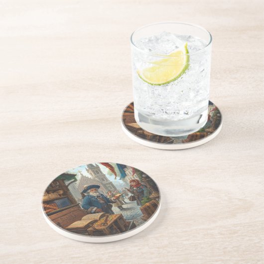 The Scholar’s Market Zandsteen Onderzetter (Zijkant)