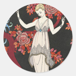The Science Tree Evening Dress - George Barbier Ronde Sticker