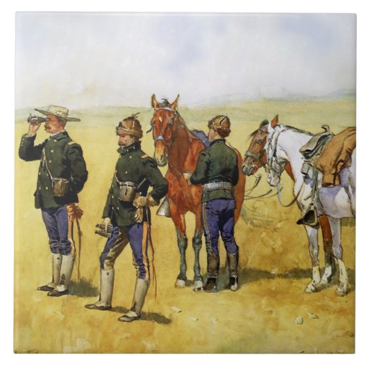 ”The Scouting Party” van Frederic Remington Tegeltje (Voorkant)
