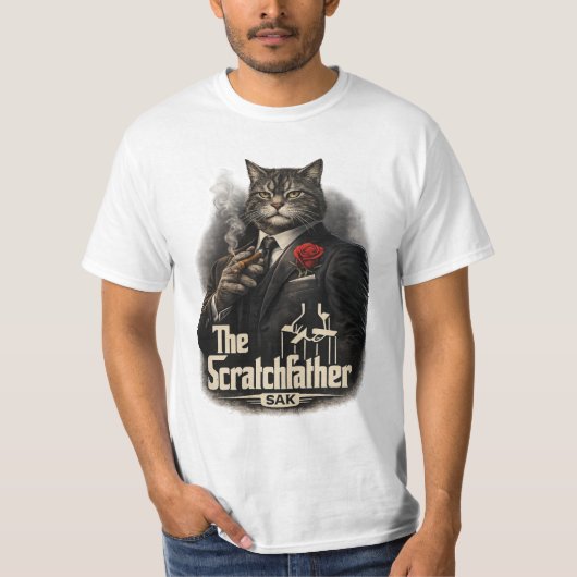 The Scratchfather | Mafia Kat Parodie T-Shirt | SA (Voorkant)