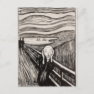 The Scream (1895) Edvard Munch Woodcut Fine Art Briefkaart