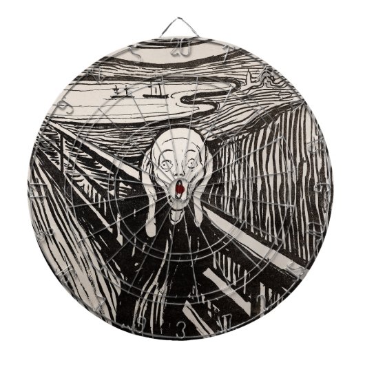 The Scream (1895) Edvard Munch Woodcut Fine Art Dartbord (Voorkant)