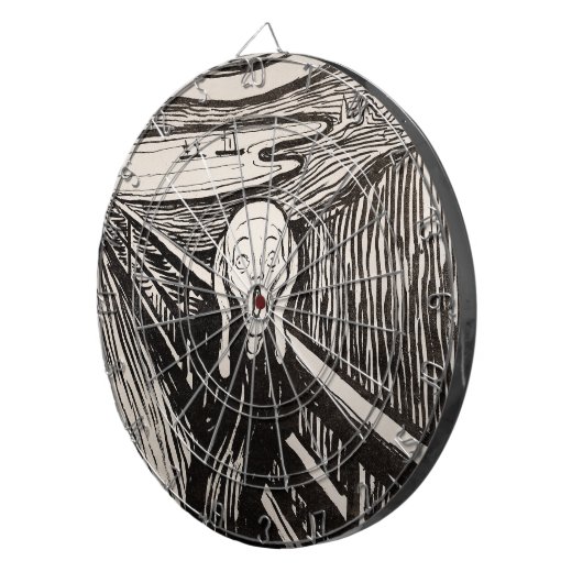 The Scream (1895) Edvard Munch Woodcut Fine Art Dartbord (Voorkant Rechts)