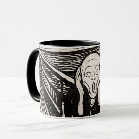 The Scream (1895) Edvard Munch Woodcut Fine Art Mok (Voorkant links)