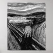 The Scream Black And White By Edvard Munch Poster (Voorkant)
