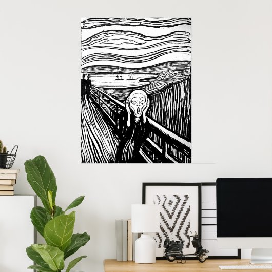 The Scream by Edvard Munch Poster (Thuiskantoor)
