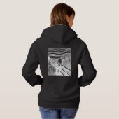The Scream by Edvard Munch – White Line Art Hoodie (Achterkant volledig)