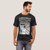 The Scream by Edvard Munch – White Line Art T-shirt (Voorkant volledig)