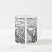 The Scream by Munch – Black Line Lithograph Matglas Koffiemok (Voorkant rechts)