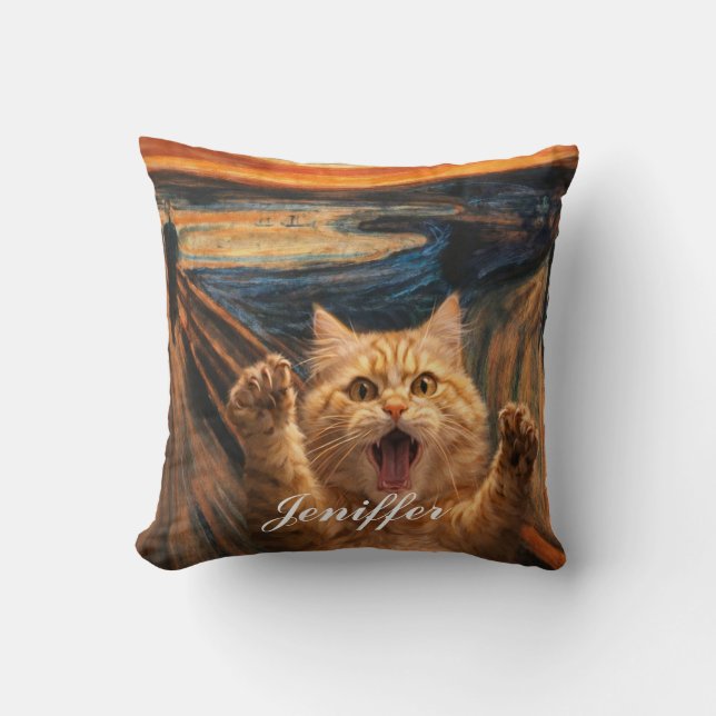 The Scream Cat Parody Art                          Kussen (Voorkant)