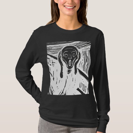 The Scream – Edvard Munch Art (Inverted) T-Shirt (Voorkant)