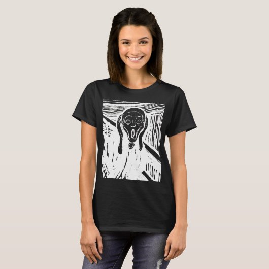 The Scream – Edvard Munch Art (Inverted) T-Shirt (Voorkant volledig)