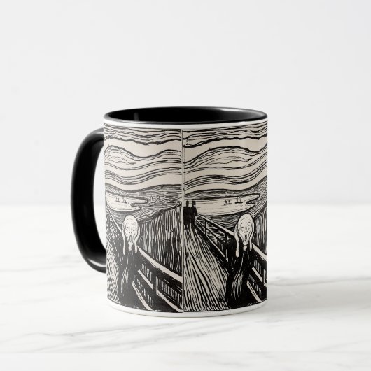 The Scream – Edvard Munch – Custom Text Mok (Voorkant links)