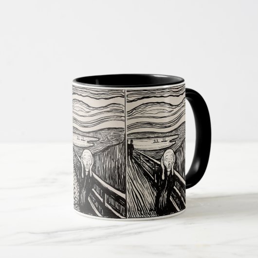 The Scream – Edvard Munch – Custom Text Mok (Voorkant rechts)