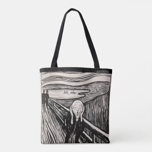The Scream – Edvard Munch – Custom Text  Tote Bag (Achterkant)