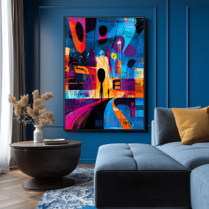 The Scream in Abstract Expressionisme geïnterprete Poster