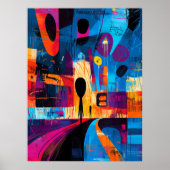 The Scream in Abstract Expressionisme geïnterprete Poster (Voorkant)