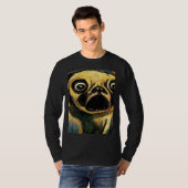The Scream Pug Version  Cute Dog T-shirt (Voorkant volledig)