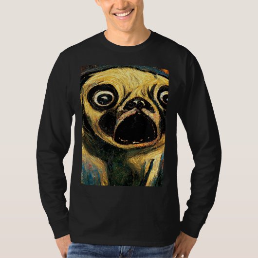 The Scream Pug Version  Cute Dog T-shirt (Voorkant)