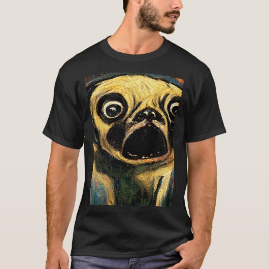 The Scream Pug Version  Cute Dog T-shirt (Voorkant)
