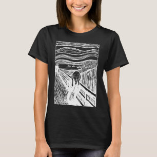 The Scream van Edvard Munch – White Line Art  T-shirt