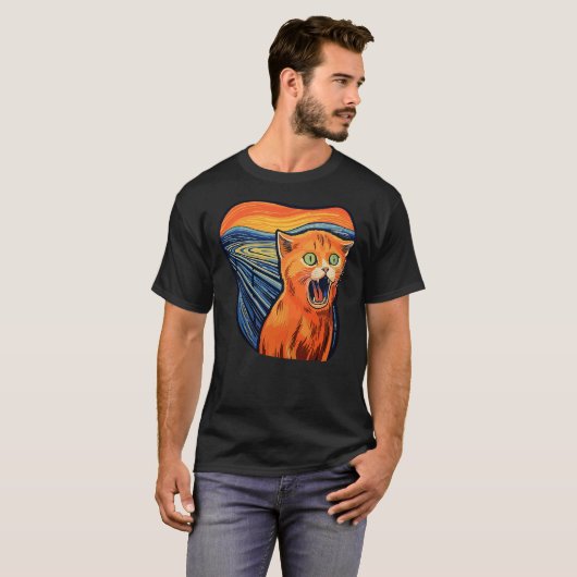 The scream with cat art screaming cat t-shirt (Voorkant volledig)