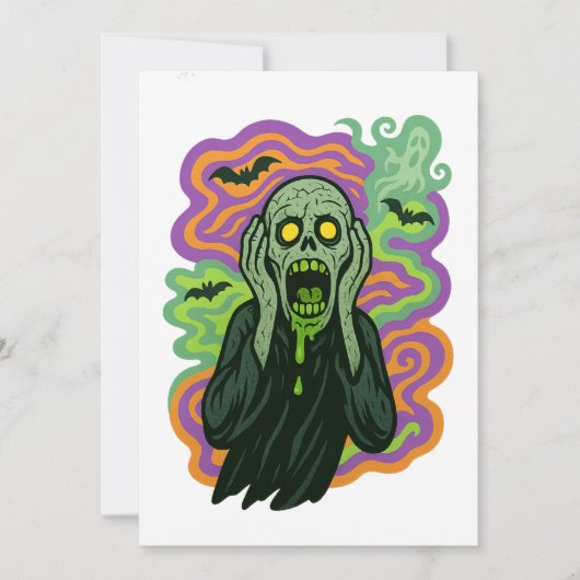 The Scream – Zombie Cartoon Kaart (Voorkant)