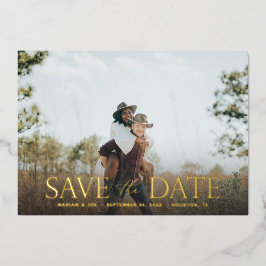 The Script H Modern 2 Foto Save the Date Folie Uitnodiging