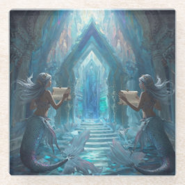 The Scroll Keepers of the Deep” Glazen Onderzetter