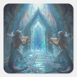The Scroll Keepers of the Deep” Vierkante Sticker