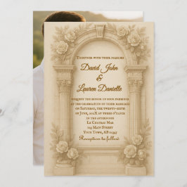 The Sculpted Vow Photo Wedding Invitation Kaart