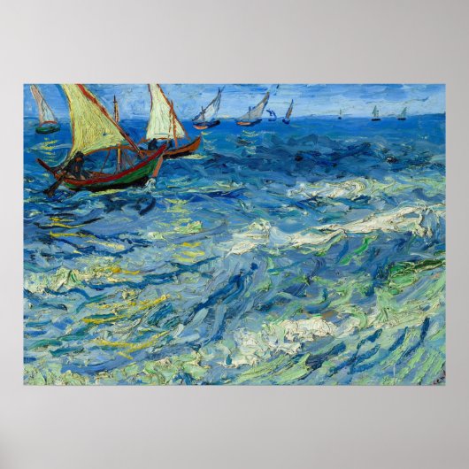The Sea at Saintes-Maries by Vincent van Gogh Poster (Voorkant)