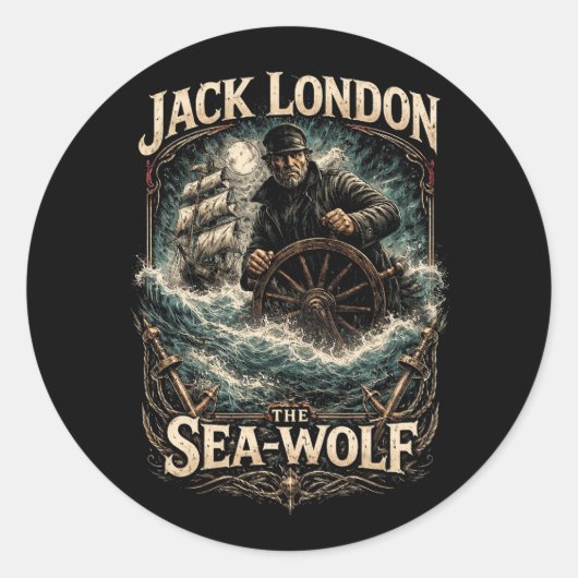 The Sea-Wolf Ronde Sticker (Voorkant)