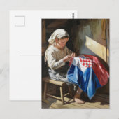 ✨ The Seamstress of Heritage – Expressive Oil art Briefkaart (Voorkant / Achterkant)