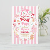 The Season Four Fun Christmas Bow 4th Birthday Kaart (Staand voorkant)