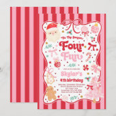 The Season Four Fun Christmas Bow 4th Birthday Kaart (Voorkant / Achterkant)