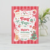 The Season Four Fun Christmas Bow 4th Birthday Kaart (Staand voorkant)