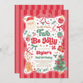 The Season Two Be Jolly Christmas Bow 2nd Birthday Kaart (Voorkant / Achterkant)