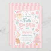 The Season Two Be Jolly Christmas Bow 2nd Birthday Kaart (Voorkant / Achterkant)