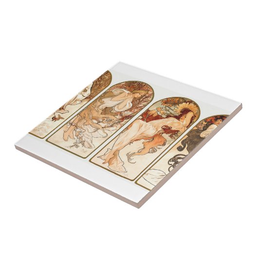 The Seasons Original 1897 By Alphonse Mucha Tegeltje (Zijkant)