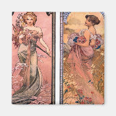 The seasons (Spring, Summer) Alphonse Mucha Magneet (Voorkant)
