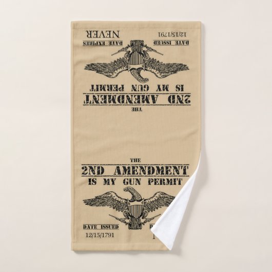 THE SECOND AMENDMENT IS MY GUN PERMIT  BAD HANDDOEK (Handdoek)