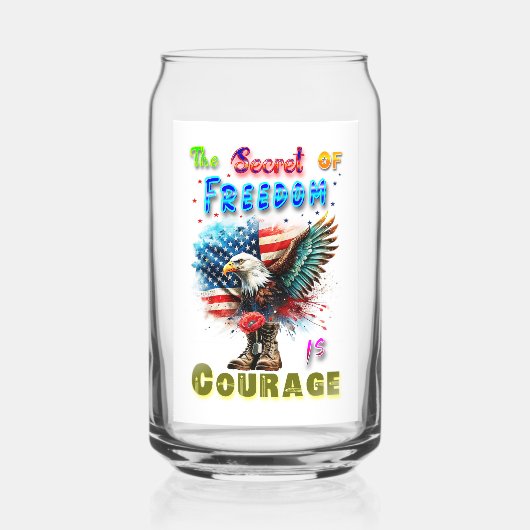 The Secret Of Freedom Is Courage Blikvorm Glas (Achterkant)