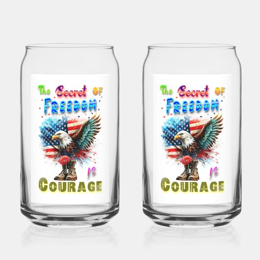 The Secret Of Freedom Is Courage Blikvorm Glas (Achterkant)