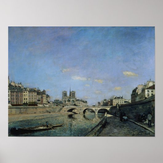 The Seine and Notre Dame in Paris, 1864 Poster (Voorkant)